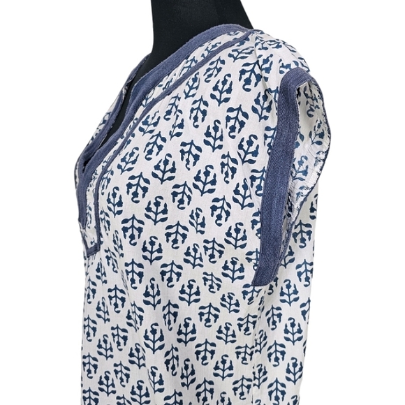 Madison Mathews Women Tunic Medium White V-Neck Beachy Vacation Cover Up Light - Picture 9 of 14